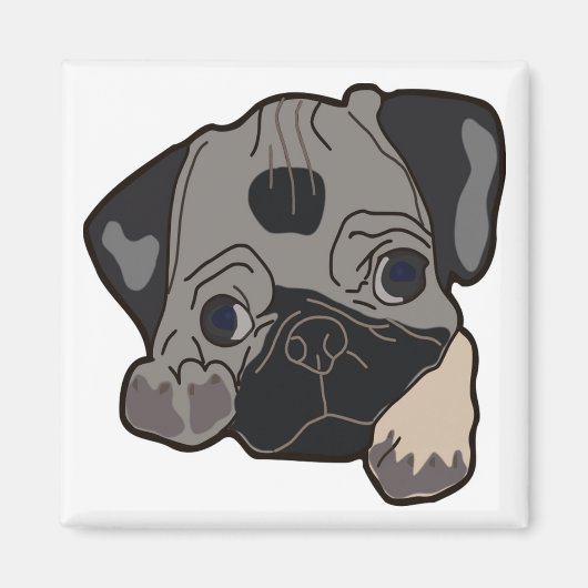 PUG PUPPY DOG MAGNEET (Voorkant)