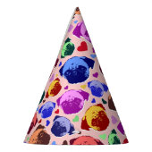 Pug Puppy Dog PopArt Retro Style Feesthoedjes (Links)