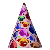 Pug Puppy Dog PopArt Retro Style Feesthoedjes (Rechts)