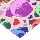 Pug Puppy Dog PopArt Retro Style Korte Tafelloper (Hoek)