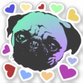 Pug Puppy Dog PopArt Retro Style Sticker (Voorkant)