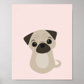 Pug Puppy Dog Poster voor kwekerij & Kinder kamer  (Voorkant)