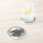 Pug Puppy Dog Sketch Zandsteen Onderzetter (Zijkant)