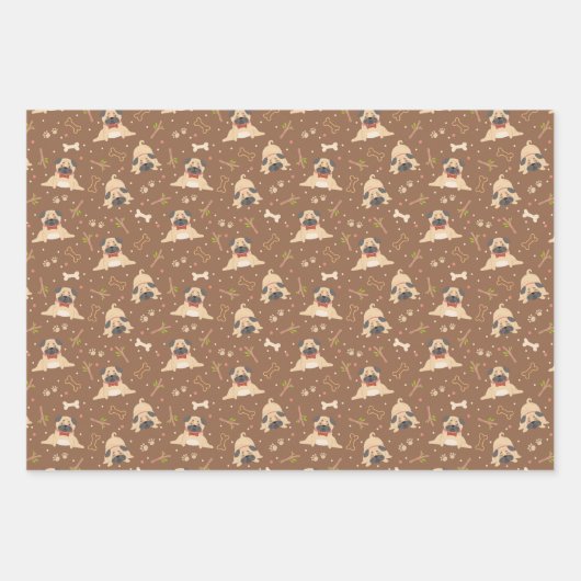 Pug puppy Dog Wrapping Paper Set van 3 (Voorkant 2)