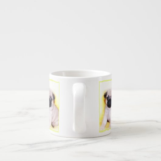 Pug Puppy Espresso Kop (Achterkant)