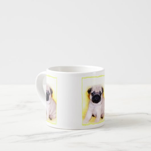 Pug Puppy Espresso Kop (Links)