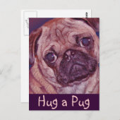 Pug Puppy Face Briefkaart (Voorkant / Achterkant)