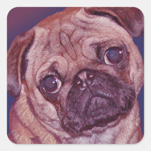 Pug Puppy Face Stickers
