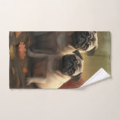 Pug Puppy Herfst Delight Pompoen Bad Handdoek (Handdoek)