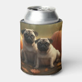 Pug Puppy Herfst Delight Pompoen Blikjeskoeler (Blikje Voorkant)