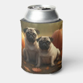 Pug Puppy Herfst Delight Pompoen Blikjeskoeler (Blikje Achterkant)
