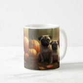 Pug Puppy Herfst Delight Pompoen Koffiemok (Voorkant rechts)