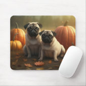 Pug Puppy Herfst Delight Pompoen Muismat (Met muis)