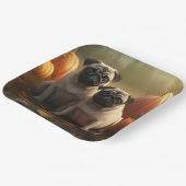 Pug Puppy Herfst Delight Pompoen Papieren Bordje (Gebogen)