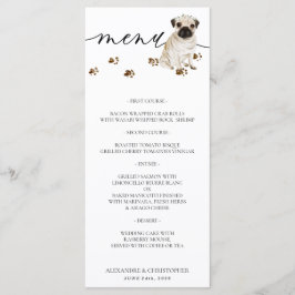 Pug puppy hond bruiloft menu