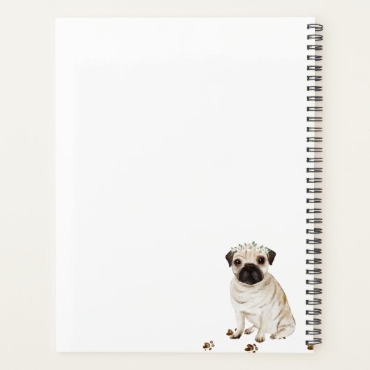 PUG puppy hond liefde bruiloft Planner (Achterkant)