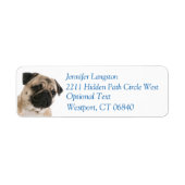 Pug Puppy Hond Retouradres Naam Label (Voorkant)