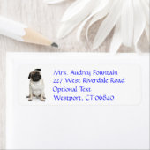 Pug Puppy Hond Retouradres Naam Label (Insitu)