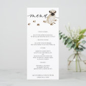 Pug puppy Honden Huwelijksfeest Menu (Staand voorkant)