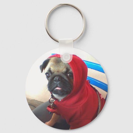 Pug Puppy Hoodie Sleutelhanger (Voorkant)