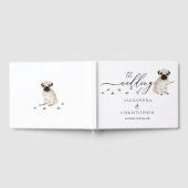 Pug puppy huisdier Bruiloft Kalligrafie Gastenboek (Volledig)