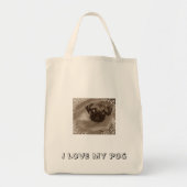 Pug puppy... Ik hou van mijn pug Tote Bag (Voorkant)