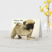 Pug Puppy Kaart (Gele Bloem)