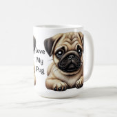 Pug Puppy Koffiemok (Voorkant rechts)