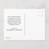 Pug Puppy met kerstboog Feestdagenkaart (Achterkant)