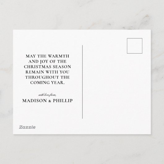 Pug Puppy met Kerstlint Feestdagenkaart (Achterkant)