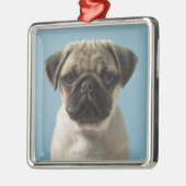Pug Puppy Metalen Ornament (Links)