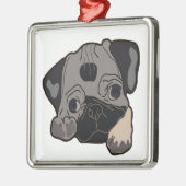 PUG PUPPY METALEN ORNAMENT (Links)