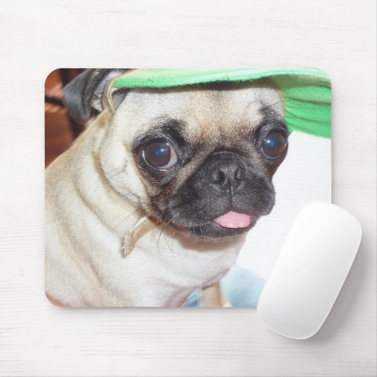 pug puppy mouse pad muismat (Met muis)