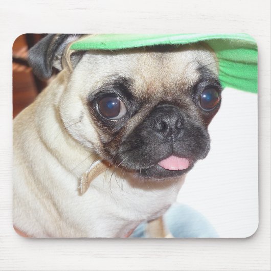 pug puppy mouse pad muismat (Voorkant)