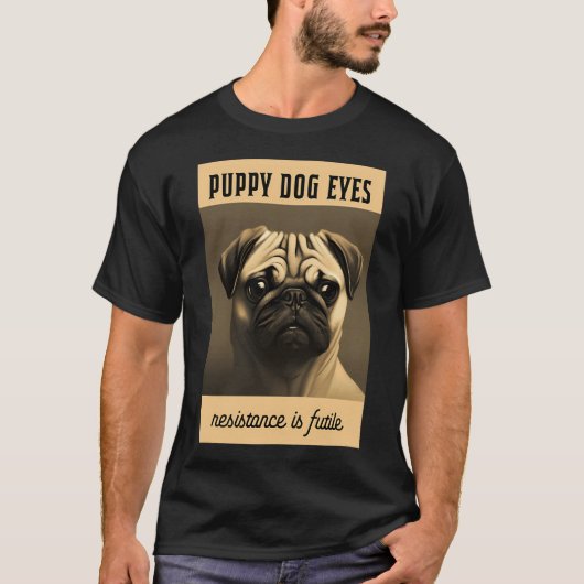 Pug: puppy ogen t-shirt (Voorkant)