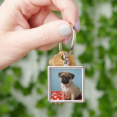 Pug puppy op bed sleutelhanger (Hand)