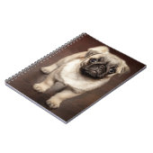 Pug Puppy op gepolijste houten vloer Notitieboek (Linkerzijde)