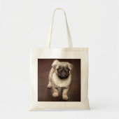 Pug Puppy op gepolijste houten vloer Tote Bag (Voorkant)