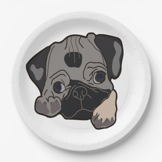 PUG PUPPY PAPIEREN BORDJE (Voorkant)