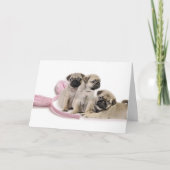 Pug Puppy Pasen Kaart (Voorkant)