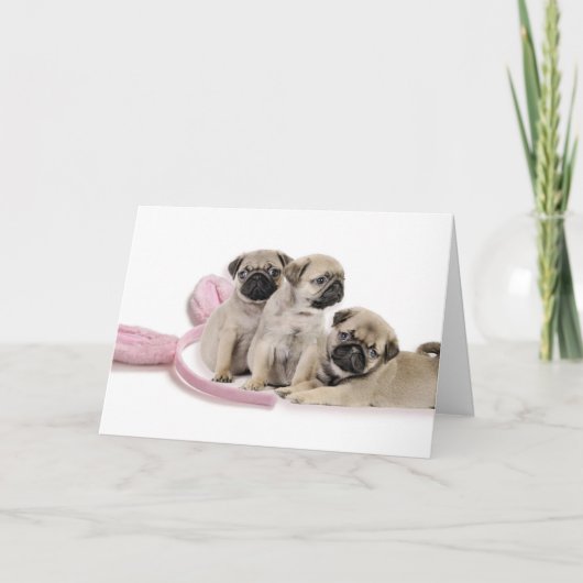 Pug Puppy Pasen Kaart (Voorkant)