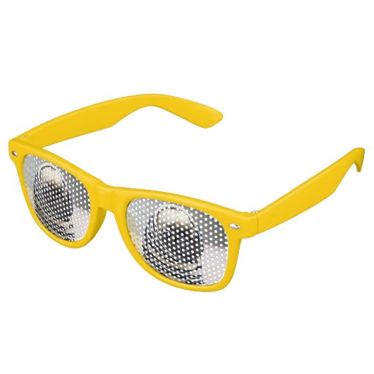 Pug Puppy Retro Zonnebril (Gekanteld)