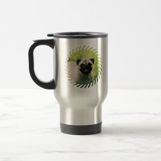Pug Puppy Roestless Travel Mug Reisbeker (Links)