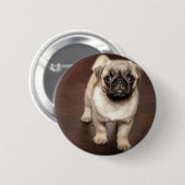 Pug Puppy Ronde Button 5,7 Cm (Voorkant /achterkant)