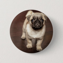 Pug Puppy Ronde Button 5,7 Cm