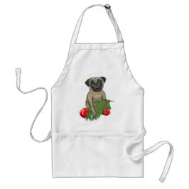 Pug Puppy Schattig Christmas Dog Art Standaard Schort
