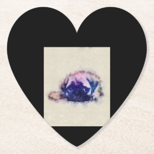 Pug Puppy Sketch Pug Hondenliefhebbers Gift Kartonnen Onderzetters