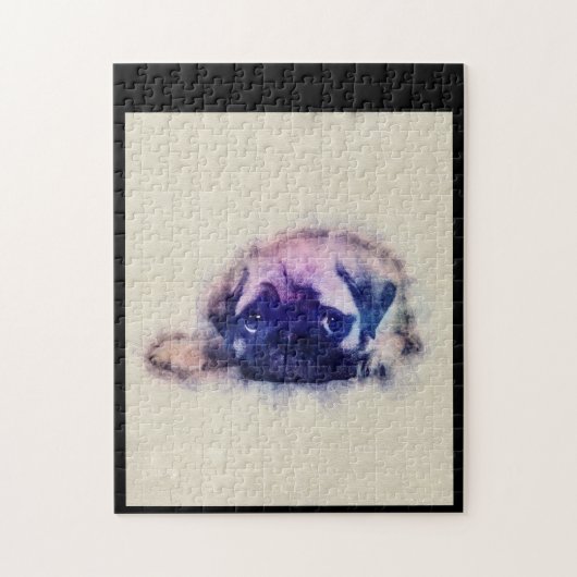 Pug Puppy Sketch Pug Hondenliefhebbers Gift Legpuzzel (Verticaal)