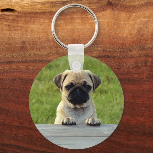 Pug Puppy Sleutelhanger (Voorkant)