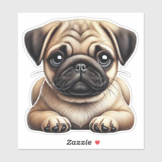 Pug Puppy Sticker (Vel)
